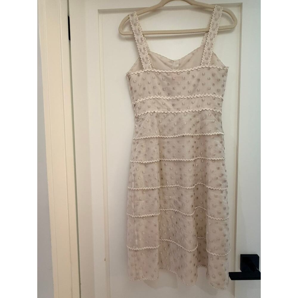 Tory Burch Cream and Beige Midi 100% Silk Sundress - US 2 - Picture 7 of 9